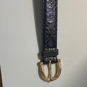 Vintage Snakeskin Navy Belt